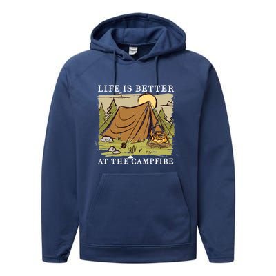 Life Is Better At The Campfire Performance Fleece Hoodie