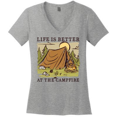 Life Is Better At The Campfire Women's V-Neck T-Shirt