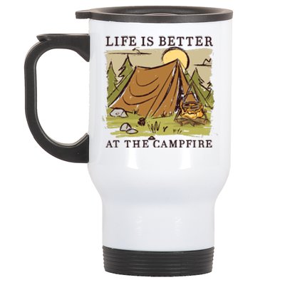 Life Is Better At The Campfire Stainless Steel Travel Mug