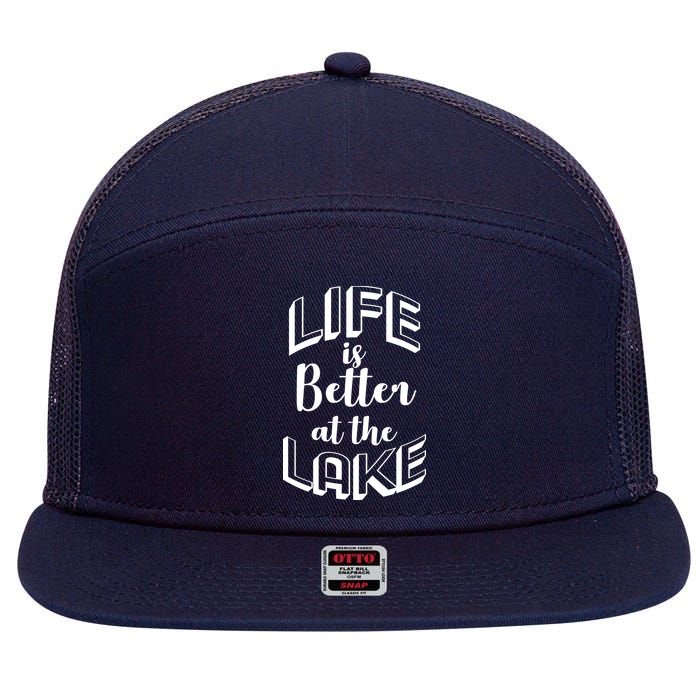 Life Is Better At The Lake 7 Panel Mesh Trucker Snapback Hat