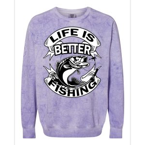 Life Is Better Fishing Colorblast Crewneck Sweatshirt