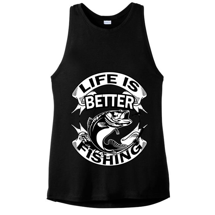 Life Is Better Fishing Ladies PosiCharge Tri-Blend Wicking Tank