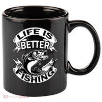 Life Is Better Fishing 11oz C Handle Ceramic Mug