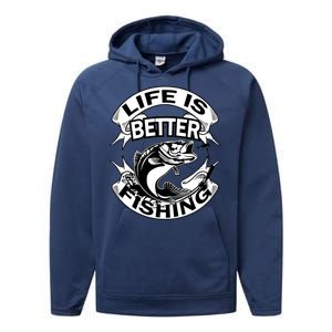 Life Is Better Fishing Performance Fleece Hoodie