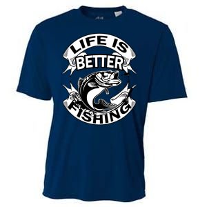 Life Is Better Fishing Cooling Performance Crew T-Shirt