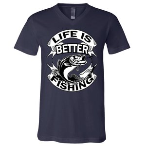 Life Is Better Fishing V-Neck T-Shirt