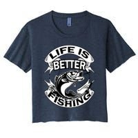 Life Is Better Fishing Women's Crop Top Tee