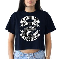 Life Is Better Fishing Women's Crop Top Tee