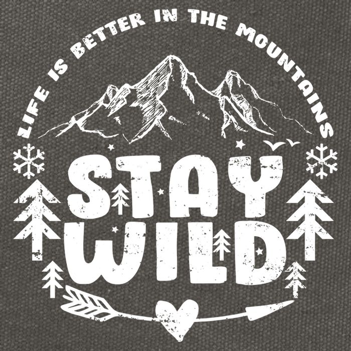Life Is Better In The Mountains Stay Wild Cotton Canvas Backpack