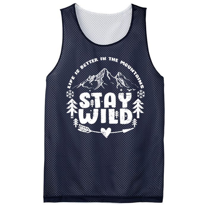 Life Is Better In The Mountains Stay Wild Mesh Reversible Basketball Jersey Tank