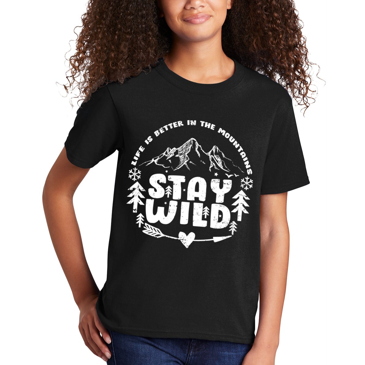 Life Is Better In The Mountains Stay Wild Kids T-Shirt