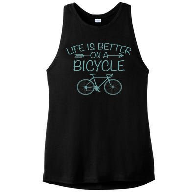 Life Is Better On A Bicycle Ladies PosiCharge Tri-Blend Wicking Tank