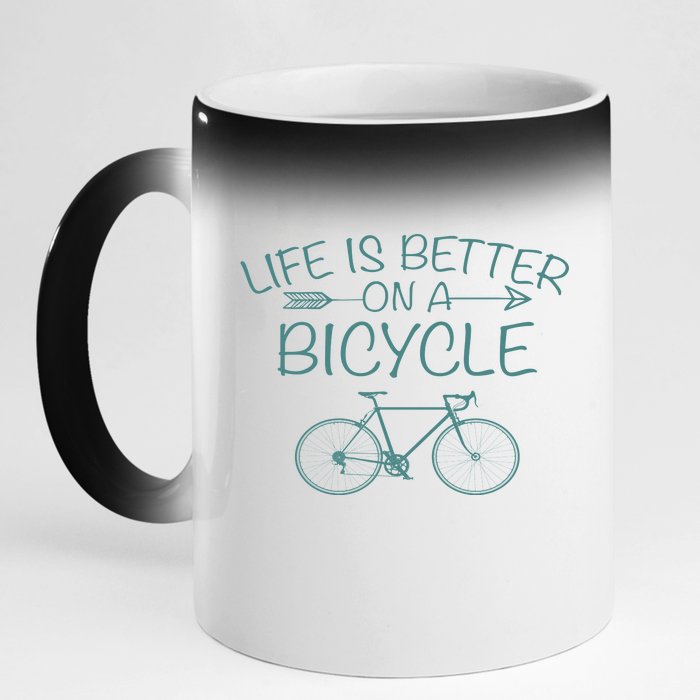 Life Is Better On A Bicycle 11oz Black Color Changing Mug