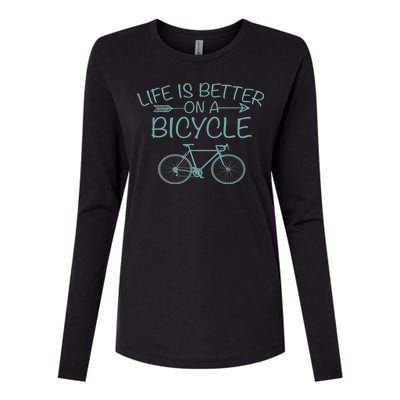 Life Is Better On A Bicycle Womens Cotton Relaxed Long Sleeve T-Shirt