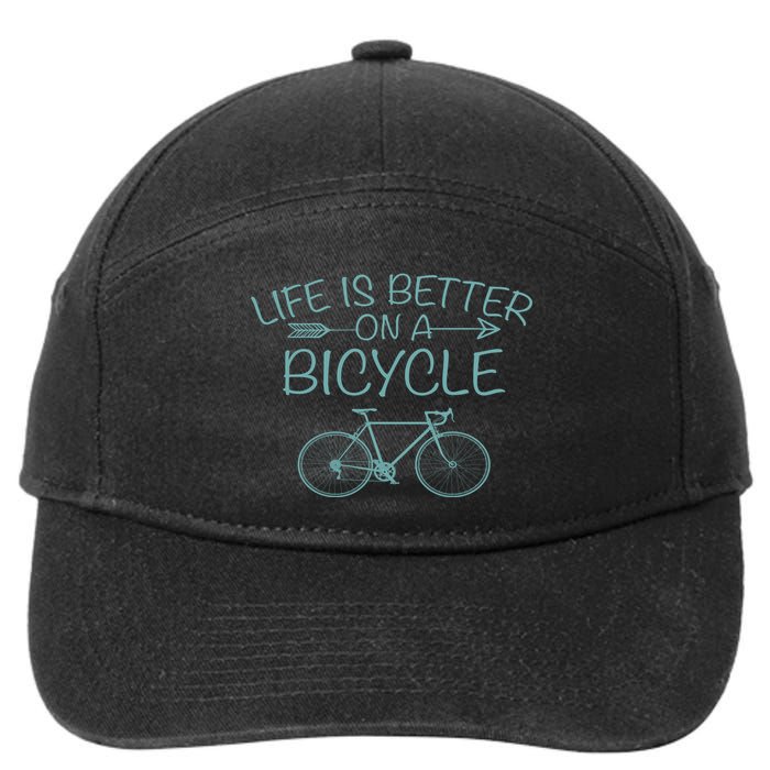 Life Is Better On A Bicycle 7-Panel Snapback Hat
