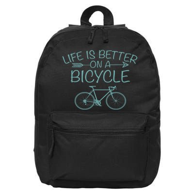 Life Is Better On A Bicycle 16 in Basic Backpack