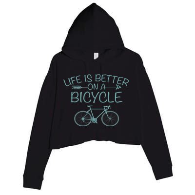 Life Is Better On A Bicycle Crop Fleece Hoodie