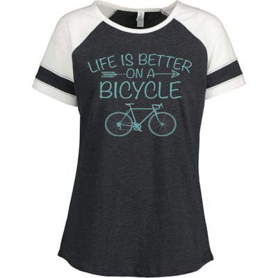 Life Is Better On A Bicycle Enza Ladies Jersey Colorblock Tee