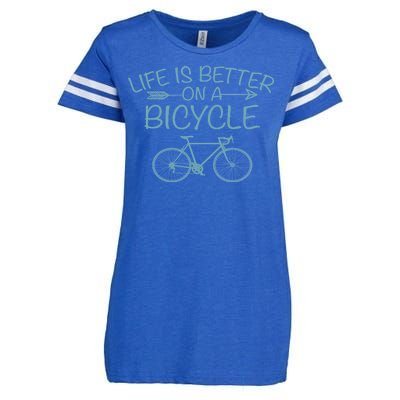 Life Is Better On A Bicycle Enza Ladies Jersey Football T-Shirt