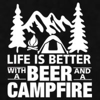 Life Is Better With A Beer And A Campfire Ladies PosiCharge Tri-Blend Wicking Tank