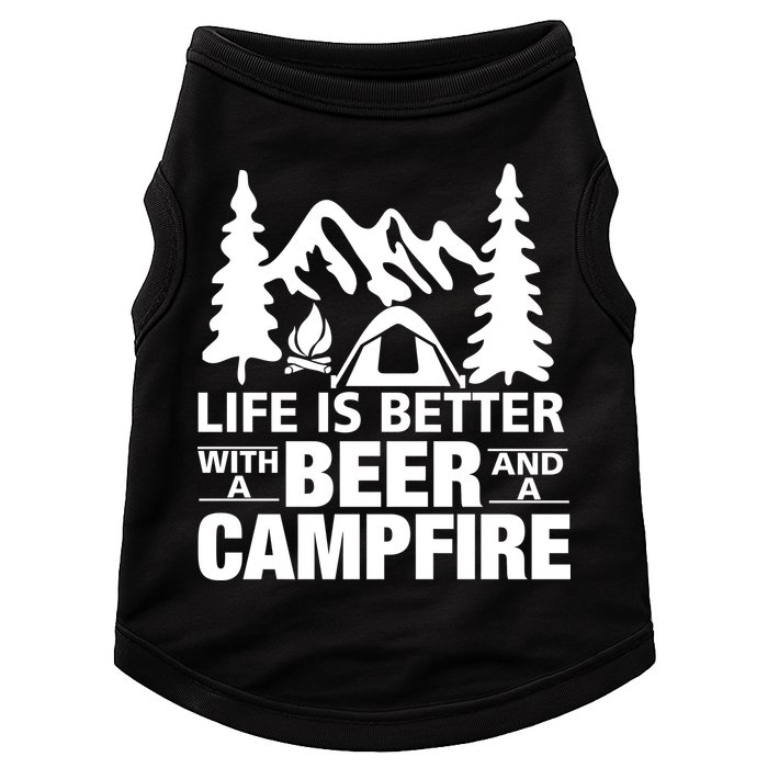 Life Is Better With A Beer And A Campfire Doggie Tank