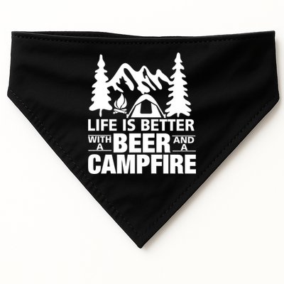 Life Is Better With A Beer And A Campfire USA-Made Doggie Bandana