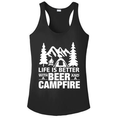 Life Is Better With A Beer And A Campfire Ladies PosiCharge Competitor Racerback Tank