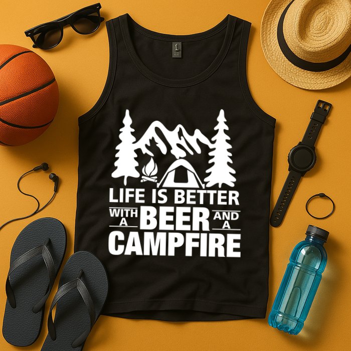 Life Is Better With A Beer And A Campfire Tank Top