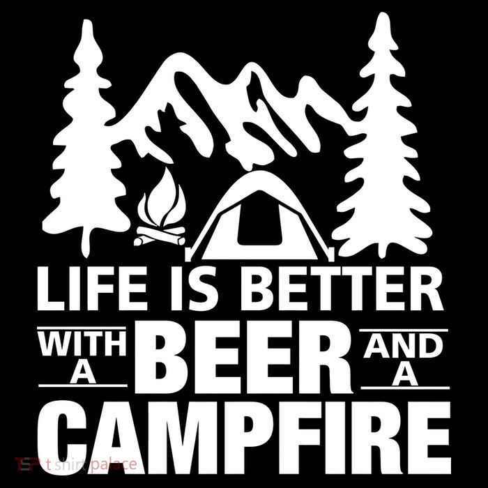 Life Is Better With A Beer And A Campfire Women's V-Neck T-Shirt