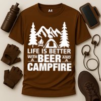 Life Is Better With A Beer And A Campfire Performance Shirt