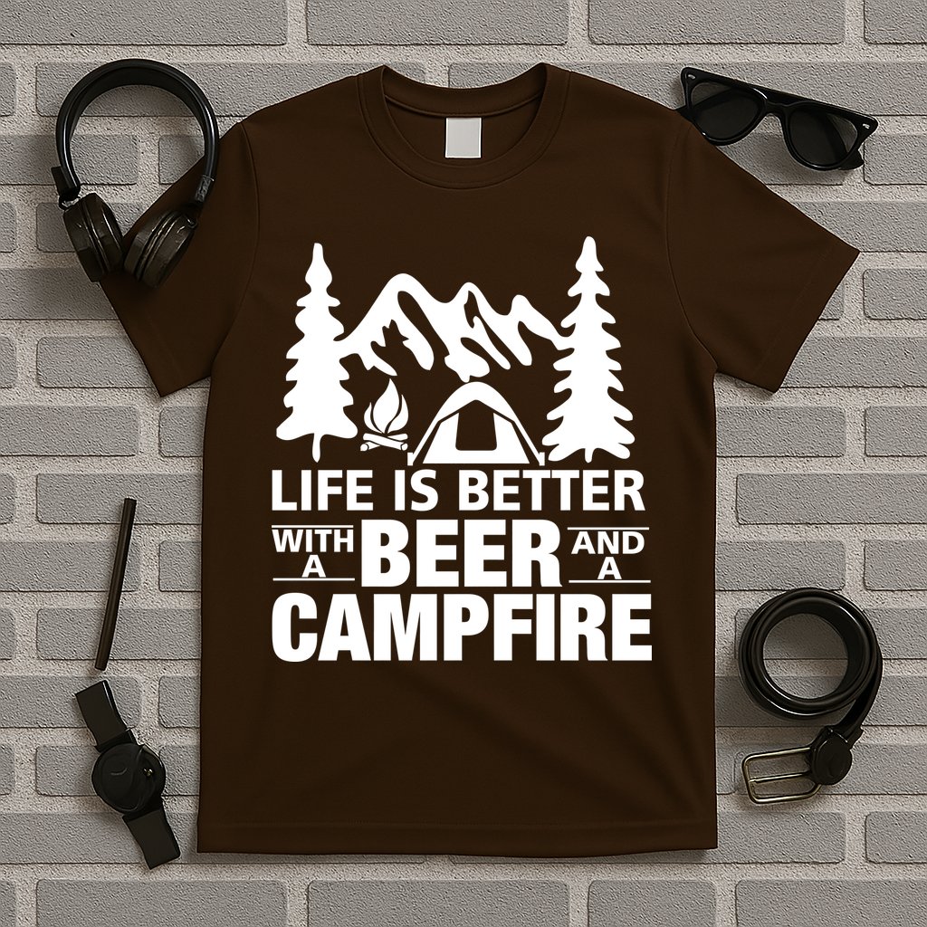 Life Is Better With A Beer And A Campfire T-Shirt