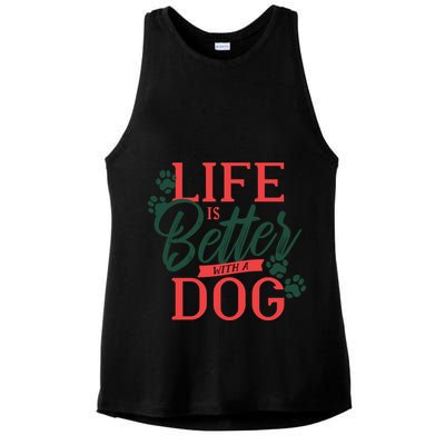 Life Is Better With A Dog Ladies PosiCharge Tri-Blend Wicking Tank