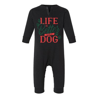 Life Is Better With A Dog Infant Fleece One Piece