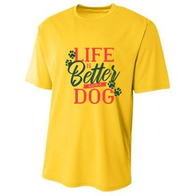 Life Is Better With A Dog Youth Performance Sprint T-Shirt