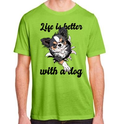 Life Is Better With A Dog Cute Adult ChromaSoft Performance T-Shirt