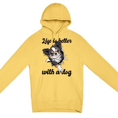 Life Is Better With A Dog Cute Premium Pullover Hoodie