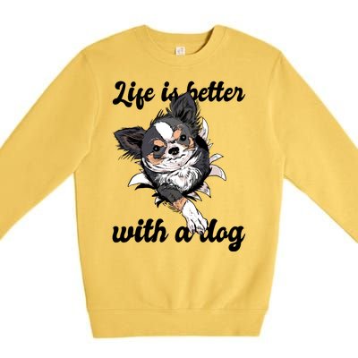 Life Is Better With A Dog Cute Premium Crewneck Sweatshirt