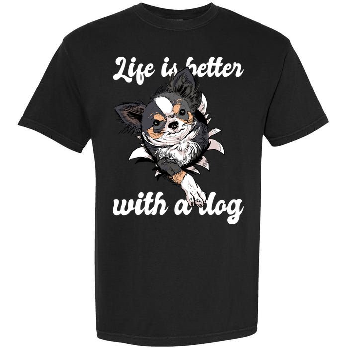 Life Is Better With A Dog Cute Garment-Dyed Heavyweight T-Shirt