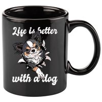 Life Is Better With A Dog Cute 11oz C Handle Ceramic Mug