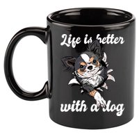 Life Is Better With A Dog Cute 11oz C Handle Ceramic Mug