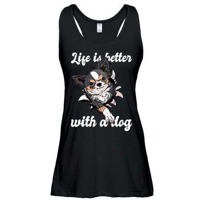 Life Is Better With A Dog Cute Ladies Essential Flowy Tank