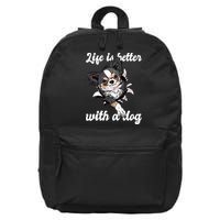 Life Is Better With A Dog Cute 16 in Basic Backpack