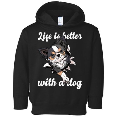Life Is Better With A Dog Cute Toddler Hoodie