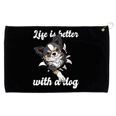 Life Is Better With A Dog Cute Grommeted Golf Towel