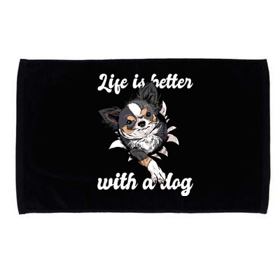 Life Is Better With A Dog Cute Microfiber Hand Towel