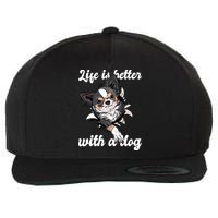 Life Is Better With A Dog Cute Wool Snapback Cap