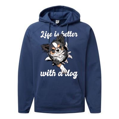 Life Is Better With A Dog Cute Performance Fleece Hoodie