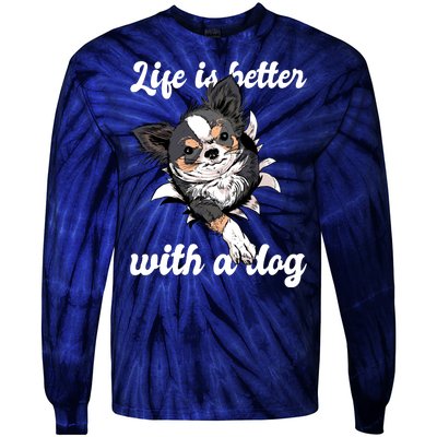 Life Is Better With A Dog Cute Tie-Dye Long Sleeve Shirt