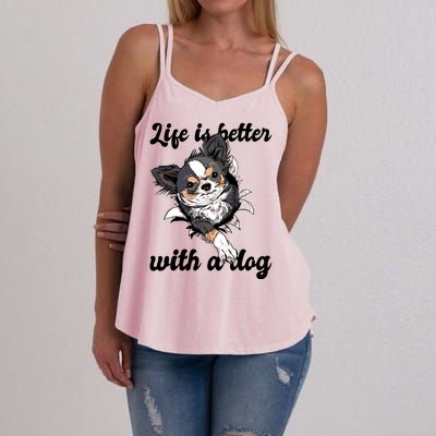 Life Is Better With A Dog Cute Women's Strappy Tank