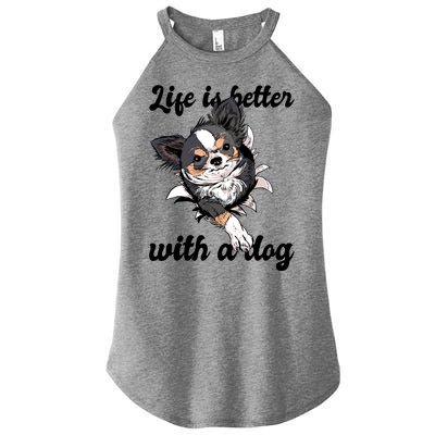 Life Is Better With A Dog Cute Women’s Perfect Tri Rocker Tank